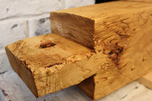 Load image into Gallery viewer, Hand-Hewn Mantel - White Pine with Golden Oak Finish  #001