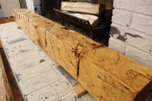 Load image into Gallery viewer, Hand-Hewn Mantel - White Pine with Golden Oak Finish  #001