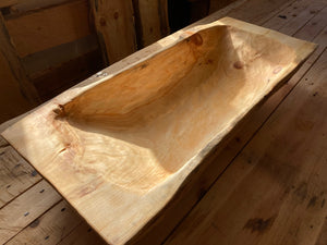 Hand-Hewn Organic Form Pine Trencher Bowl #3