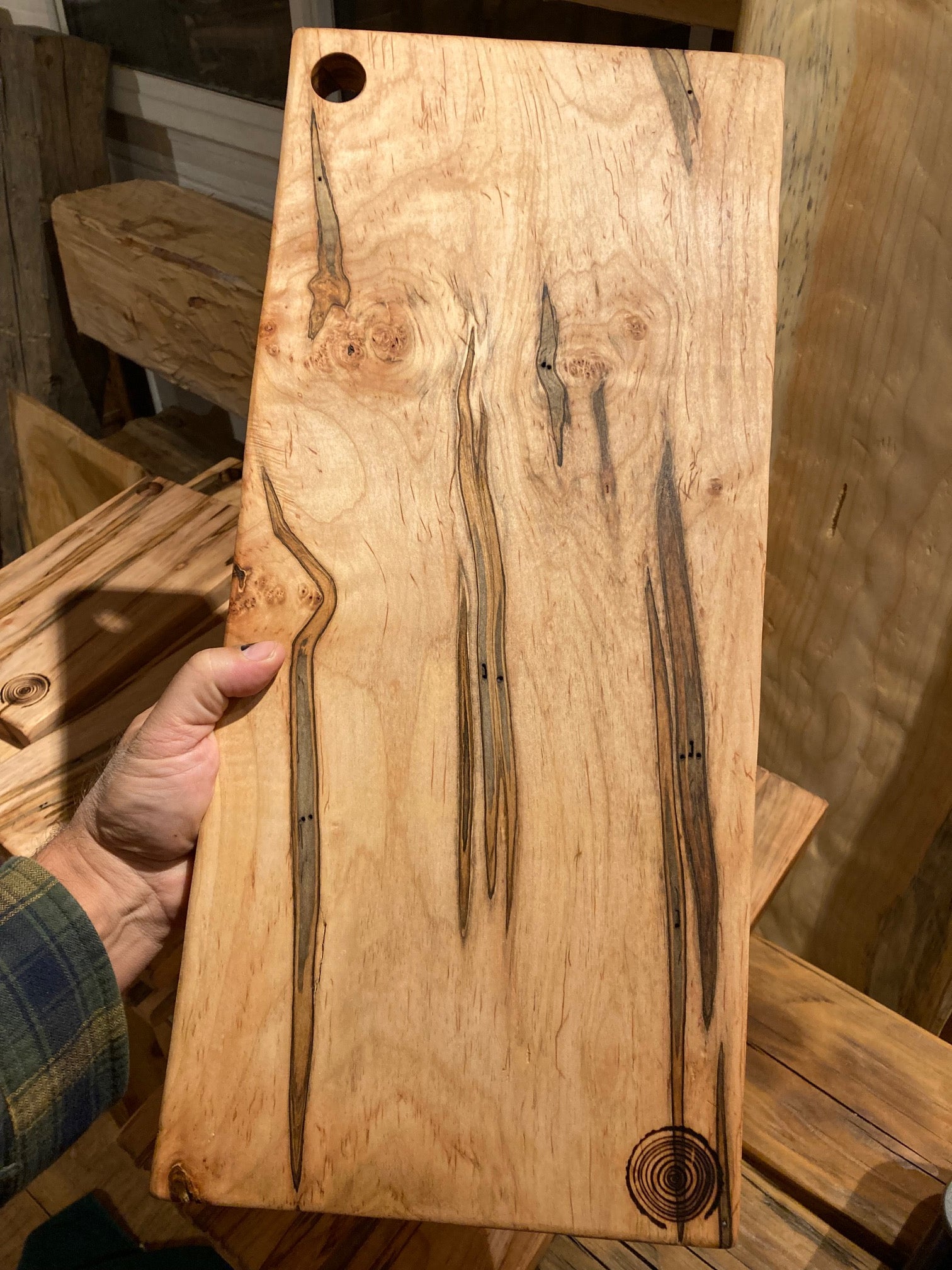 Custom Rustic Farmhouse Charcuterie and Cutting Board Ambrosia Maple Wood  NEW
