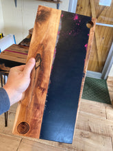 Load image into Gallery viewer, Black Resin, Cherry, and Butternut Board with Pink Accents
