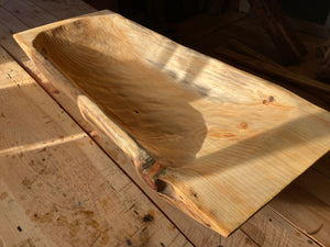 Hand-Hewn Organic Form Pine Trencher Bowl #2
